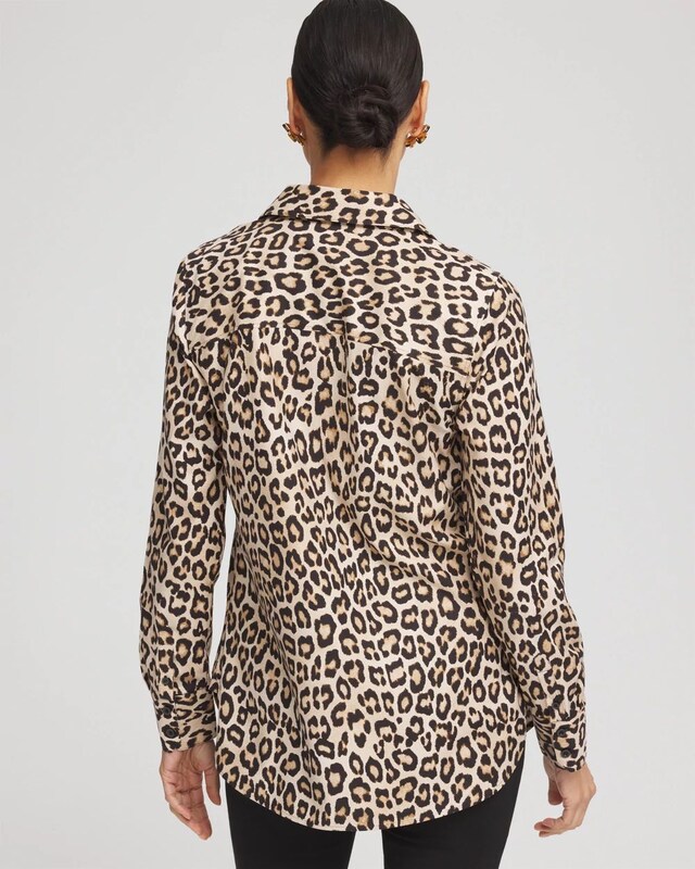 No Iron Leopard Print Shirt - image 3